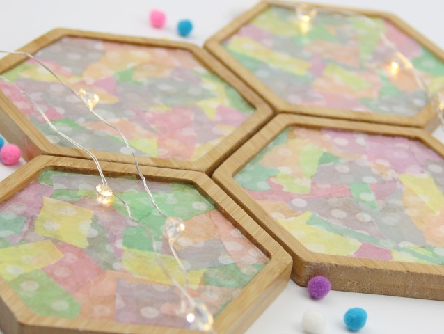 Decoupage Coasters Close-up