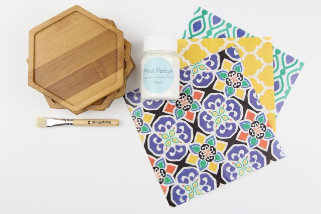 Decoupage Coasters Kit Contents
