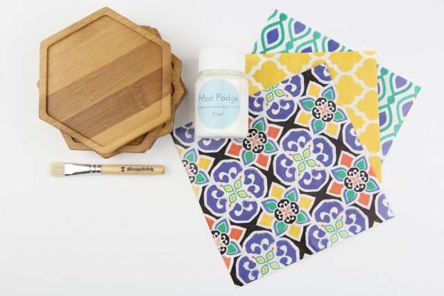 Decoupage Coasters Kit Contents