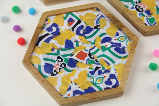 Decoupage Coasters Close-up